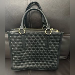 Betsey Johnson handbag black and interior with roses